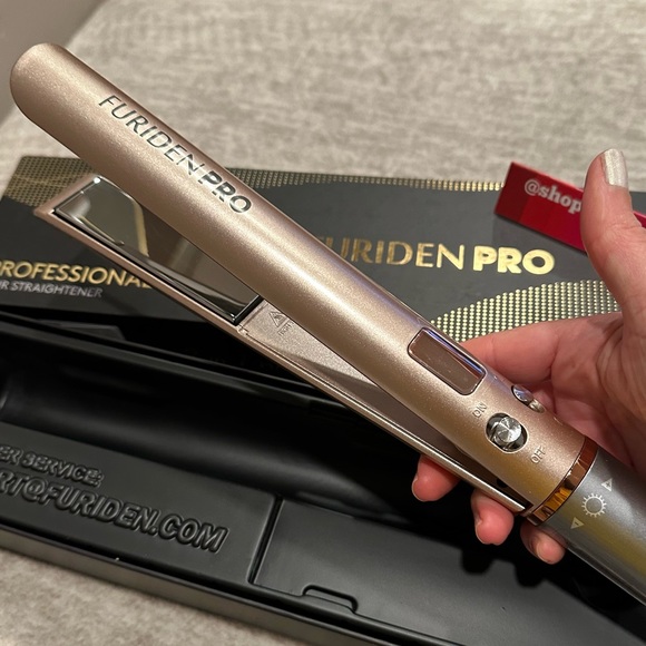 Gold Hair Straightener and Curler 2 in 1, Flat Iron Curling Iron in One, 1 inch - Picture 11 of 13